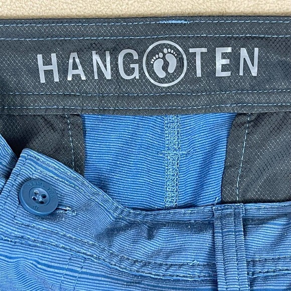Hang Ten Mens 34 Board Short Blue Striped Mid Rise Pockets‎ Relaxed Fit - Picture 11 of 14